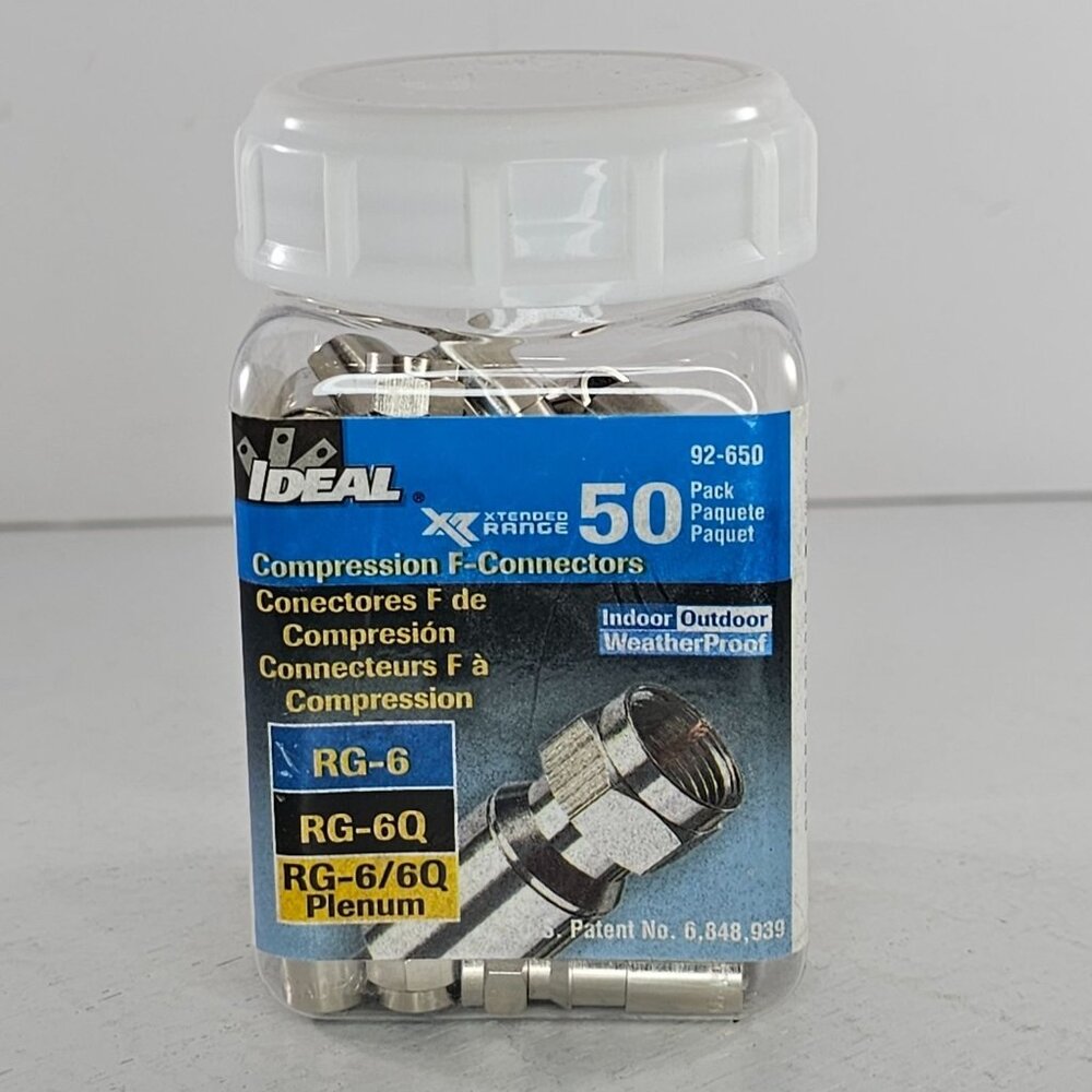 Ideal 92-650 RG6 F-Compression Connectors Quantity:44